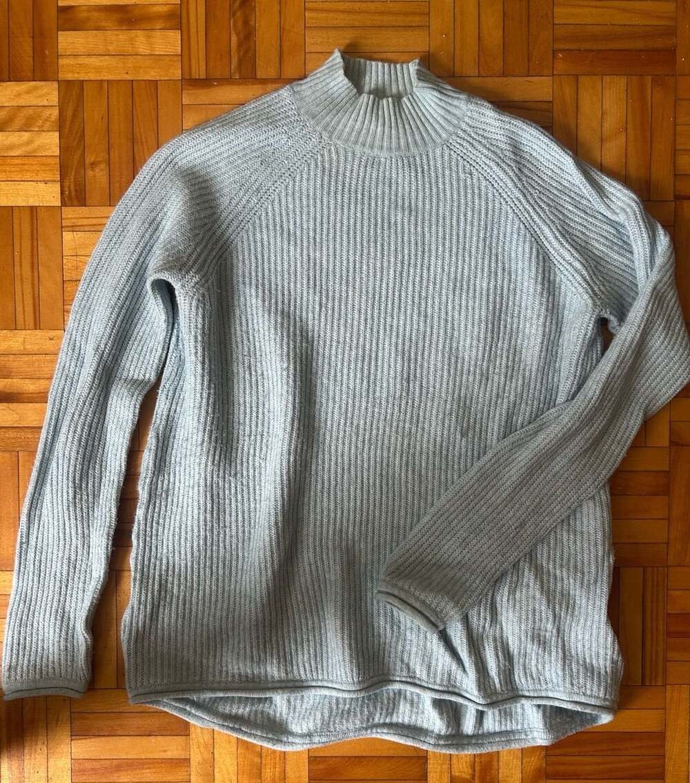 ONLY Women's Light Blue Pullover Sweater. Slight pulling of the fabric (see pic)